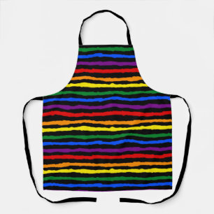 Kleurrijke regenboogstrips op Custom Black Schort