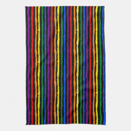Kleurrijke regenboogstrips op Custom Black Theedoek