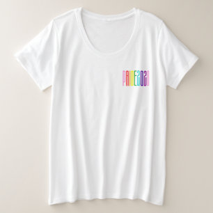 Kleurrijke regenboogtekst LGBTQ Gay Pride 2020 Grote Maat T-shirt