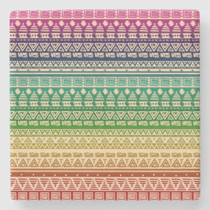 Kleurrijke regenboogversiering stenen onderzetter