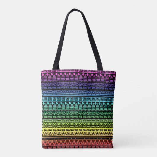 Kleurrijke regenboogversiering tote bag (Achterkant)
