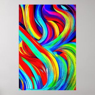 Kleurrijke regenboogwervelingen 1108 poster