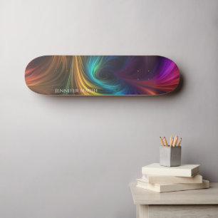 Kleurrijke regenboogwervelkolom skateboard