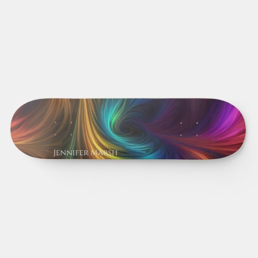 Kleurrijke regenboogwervelkolom skateboard (Horizontaal)