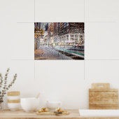 Kleurrijke regendag NYC Abstract Poster (Keuken)