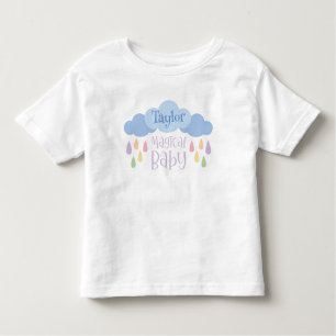 Kleurrijke regendruppels en wolken magische Baby Kinder Shirts