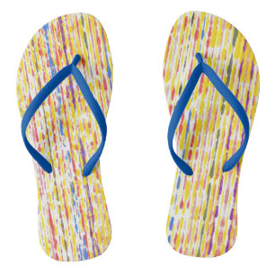 Kleurrijke regendruppels regenboogstrips FlipFlops Teenslippers
