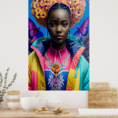 Kleurrijke regenjas prinses poster (Keuken)