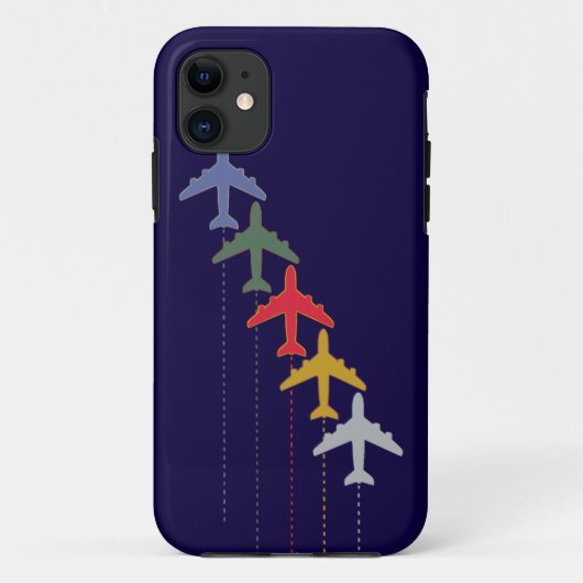 kleurrijke reisvliegtuigen Case-Mate iPhone case (Achterkant)