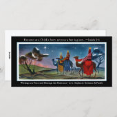 Kleurrijke Reizigers Plat Kerst Groetkaart Feestdagenkaart (Voorkant / Achterkant)