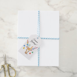 Kleurrijke Rendieren Cadeaulabel