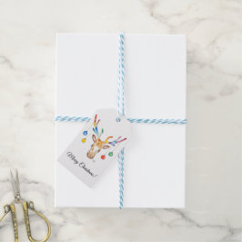 Kleurrijke Rendieren Cadeaulabel