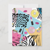 Kleurrijke Retro 1990's Nineties Patroon Monogram Bedankkaart (Achterkant)