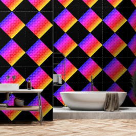 Kleurrijke Retro 80s Regenboog Draak Schubben Diam Behang