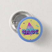 Kleurrijke Retro 90's Babe Ronde Button 3,2 Cm (Voorkant /achterkant)