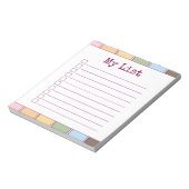 Kleurrijke Retro Aangepaste Checklist Lined Notitieblok (Gedraaid)