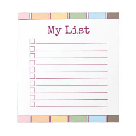 Kleurrijke Retro Aangepaste Checklist Lined Notitieblok