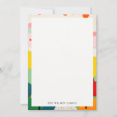 Kleurrijke Retro Abstracte Kerst Landschap Notitiekaartje (Voorkant)