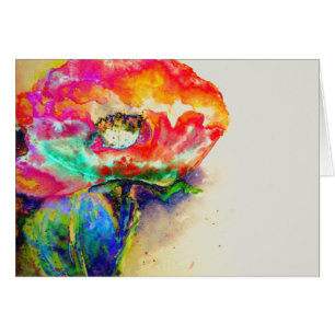 Kleurrijke retro Abstracte Poppy waterverf