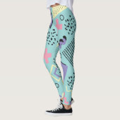 Kleurrijke retro Abstracte vormen Leggings (Links)