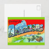 Kleurrijke Retro Arkansas Ansichtkaart Briefkaart (Voorkant / Achterkant)
