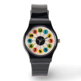 Kleurrijke Retro Atomic Mid Century Modern Horloge