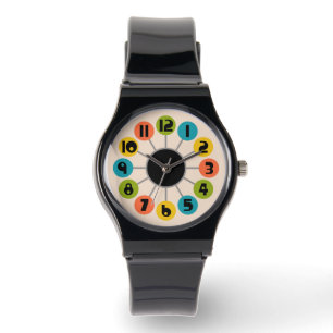 Kleurrijke Retro Atomic Mid Century Modern Horloge