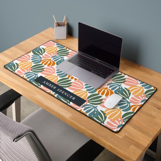 KLEURRIJKE RETRO BLADEREN GROOVY BOTANISCHE Girly Bureaumat (Kantoor 2)