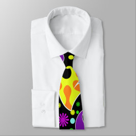 Kleurrijke Retro Bloem Paisley Psychedelische Neck Stropdas