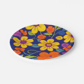 Kleurrijke Retro bloemen-Dopamine stijl Papieren Bordje (Gekanteld)