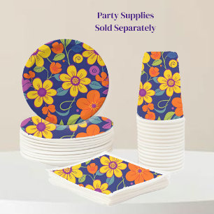 Kleurrijke Retro Bloemen-Dopamine Stijl Servet