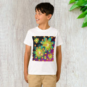 Kleurrijke Retro Bloemen T-shirt