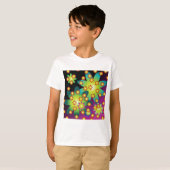 Kleurrijke Retro Bloemen T-shirt (Voorkant volledig)