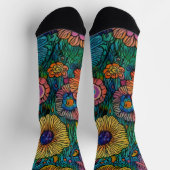 Kleurrijke Retro bloementuin Sokken (Top)