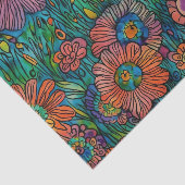 Kleurrijke Retro bloementuin Tissuepapier (Detail)