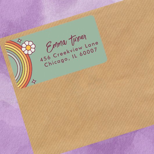 Kleurrijke Retro Boho Happy Birthday Flat Kaart