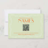 Kleurrijke Retro Bold Unieke  QR Code Wedding RSVP Kaartje (Voorkant)