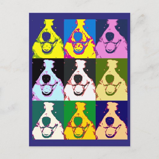Kleurrijke Retro Border Collie Pop Art Briefkaart (Voorkant)