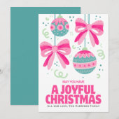 Kleurrijke Retro Bow Ornament Kerst Feestdagenkaart (Voorkant / Achterkant)