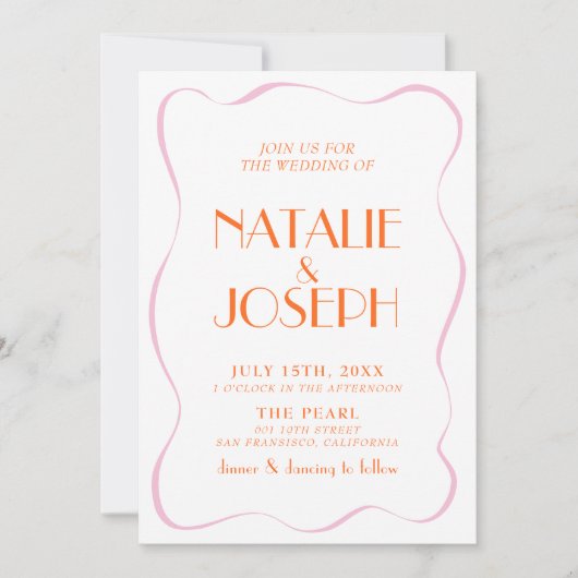 Kleurrijke Retro Bright Fun  Schattigee bruiloft Kaart (Voorkant)