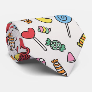 Kleurrijke Retro Cartoon Snoep Stropdas