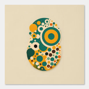 Kleurrijke Retro Cirkels Abstracte Kunst Behang