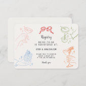 Kleurrijke Retro Cocktail Party Registry Kaart Inv (Voorkant / Achterkant)