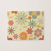 Kleurrijke Retro Daisy Flowers puzzel (Horizontaal)