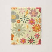 Kleurrijke Retro Daisy Flowers puzzel Legpuzzel (Verticaal)