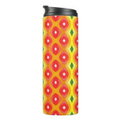 Kleurrijke retro diamant strepen patroon thermosbeker (Geroteerd rechts)