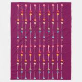 Kleurrijke Retro Dot Patroon Gooi Bla Fleece Blank (Voorkant)