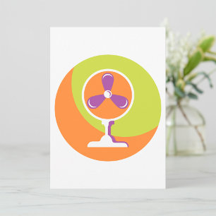 Kleurrijke Retro Elektrische Fan Zomer Pop Art Kaart