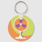 Kleurrijke Retro Elektrische Fan Zomer Pop Art Sleutelhanger (Achterkant)