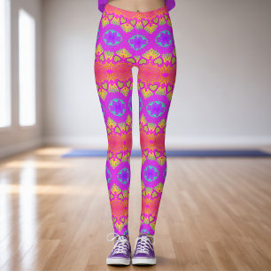 Kleurrijke Retro Festival Leggings